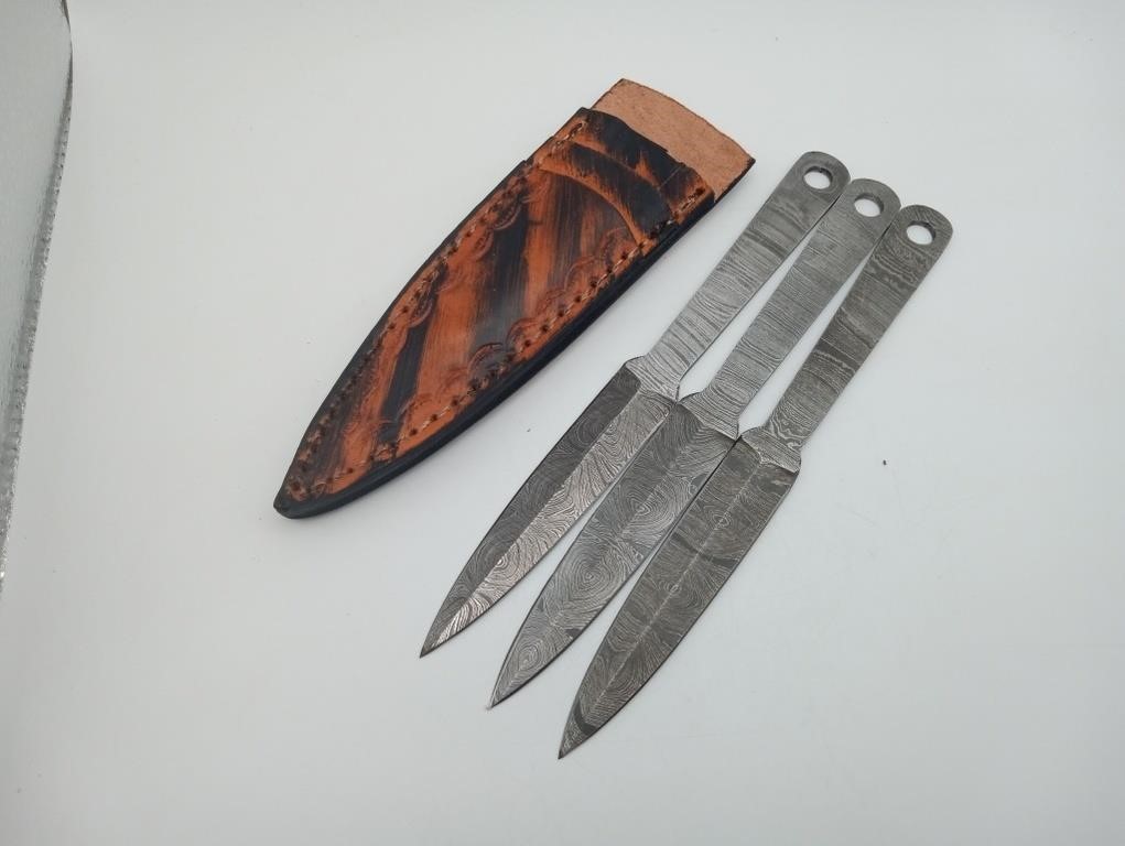 3 Hand Forged Competion dagers knives & sheath