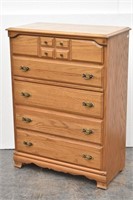 Five Drawer Oak Dresser / Highboy Dresser