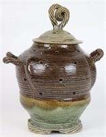 Vintage Ceramic Glazed Jar w/ Lid