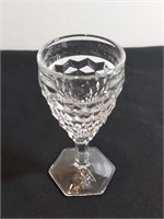 Fostoria Cubes Hexagonal Base Cordial Stem Glass