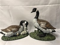 2- ATLANTIC MOLD CERAMIC DUCK STATUES.  8X5 AND