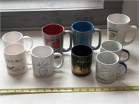 Assortment of 9 coffee cups