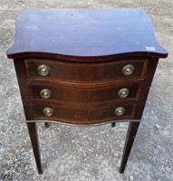 NICE BRASS PULL THREE DRAWER END TABLE 19X15X28``