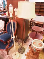 Two vintage floor lamps, 58" high and 51" high