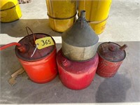 (3) Gas Cans, Funnel
