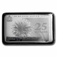 2023 Pressburg 10 Oz Silver Coin Bar Note: Flower