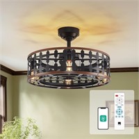 Orison 21 5  Caged Ceiling Fan with dimmable up