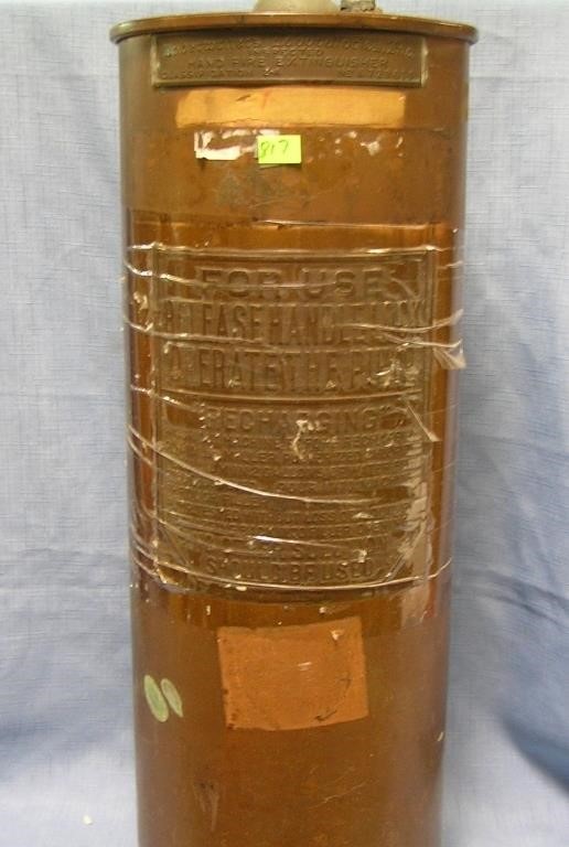 Antique solid copper fire extinguisher