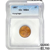 1857 Flying Eagle Cent ICG MS64