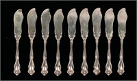 Lot 9 Sterling Silver Butter Knives