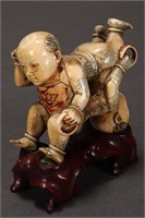 Chinese Late Qing Carved Ivory Figure Group,