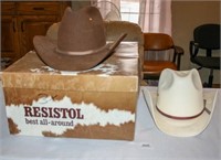 Resistol Mink Hat Size7 in box; White Cowboy Hat 7