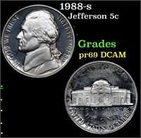 Proof 1988-s Jefferson Nickel 5c Grades GEM++ Proo