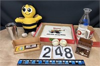 Baseballs, INB Bank Bee, Cigar cutter+