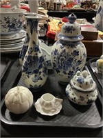 Delft, Blue Danube vases, Ginger Jar.