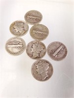 WWII Silver Mercury Dimes - S Mint (7)