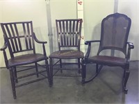 Masonic Lodge Chairs- set of 3- Star pattern s
