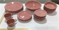 Fiestaware china set- pink 23 pc
