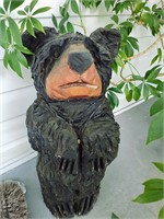 Carved Black Bear Porch Decor