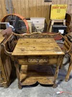 Large Wash Stand with Carving