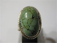 Southwest SS Turquoise Ring - Hallmarked