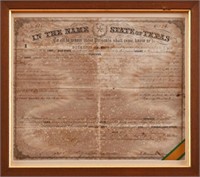 1859 Texas Governor H. Runnells Signed Land Grant