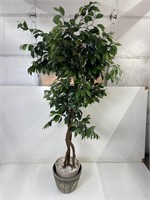 Ornamental tree with vintage USA made pot