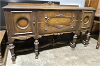 (D) Vintage Rockford Buffet Cabinet with Contents