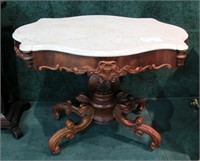 Victorian marble turtle top table,