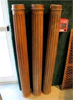 3- Oak fluted columns, 52.5" tall
