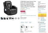 W5277  COMHOMA Leather Recliner Chair with Massage