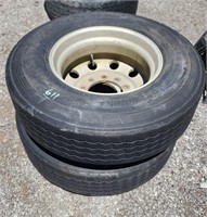 2-11R22.5 tires w/ aluminum rims