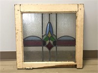 Antique Stained Glass Window 22.75" x 22"