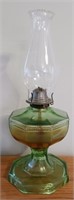 Green Glass Kerosene Lamp