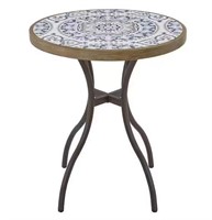Corinth Round Metal 25 in. Outdoor Bistro Tile Tab