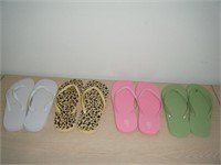 4 pairs new womens Flip Flops ~ 9