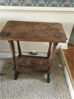 Antique wooden turn leg table