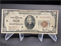 1929 Brown Seal $20 New York