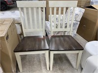 Set of 2 wooden dining chairs