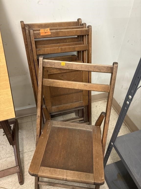 4 Wooden Folding Chairs