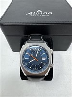 Men’s Alpina 1883 Geneve Leather Band Watch
