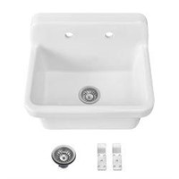 ELLAI 24 White Farm Style Wall Mount Utility Sink