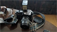 KS500 Camera, Makinon lens, Sears flash