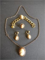 Vintage Cameo Jewelry Set