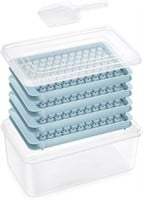 Mini Ice Cube Tray with Lid and Bin (Blue) 4 Pack