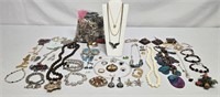 Necklaces, Rings, Bag Of Craft Jewelry