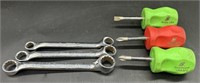 3 SnapOn 12 Pt Box Wrenches & 3 SnapOn Stubby