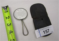 Antique Magnifier w/ Leather Case (HAS CHIP)