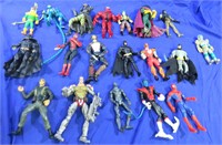 19 PC COMIC BOOK ACTION FIGURES LOT MARVEL & DC