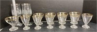 13-piece Gold Rim Glass Cup Set